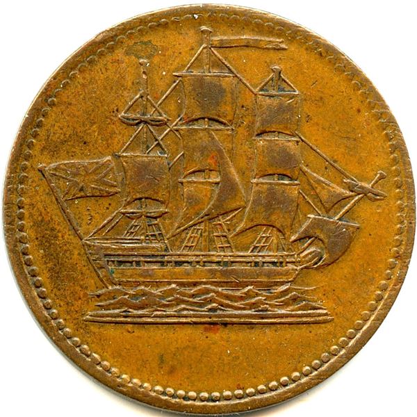 Lot of Eight Br 997 PEI Ships Colonies & Commerce Tokens.