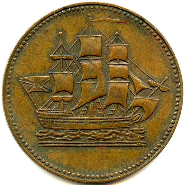 Lot of Six Br 997 PEI Ships Colonies & Commerce Tokens.