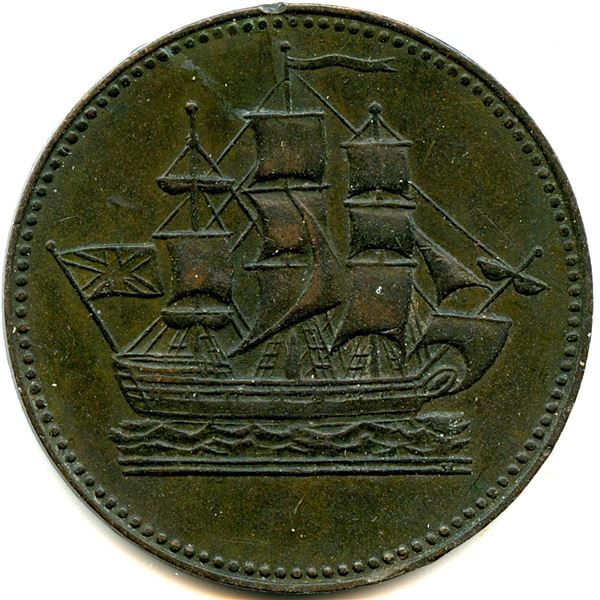 Lot of Six Br 997 PEI Ships Colonies & Commerce Tokens.