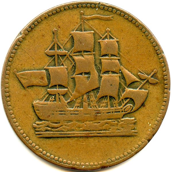 Lot of Ten Br 997 PEI Ships Colonies & Commerce Tokens.