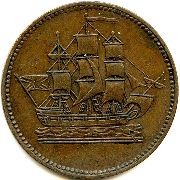 Lot of Five Br 997 PEI Ships Colonies & Commerce Tokens.