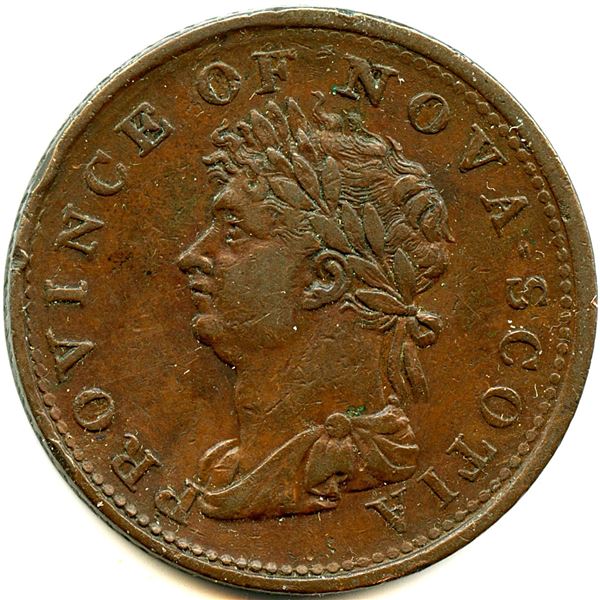 Lot of Seven Br 867 Nova Scotia 1823 Half Penny Thistle Tokens.