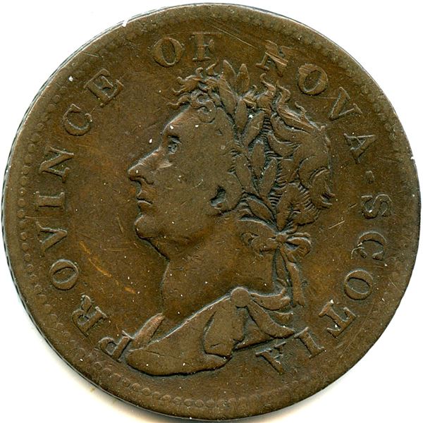 Br 867 Nova Scotia 1823 Half Penny Thistle Token.