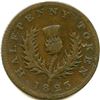 Image 2 : Br 867 Nova Scotia 1823 Half Penny Thistle Token.
