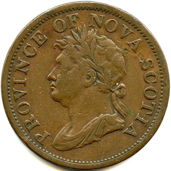 Br 868 Nova Scotia 1824 One Penny Thistle Token.
