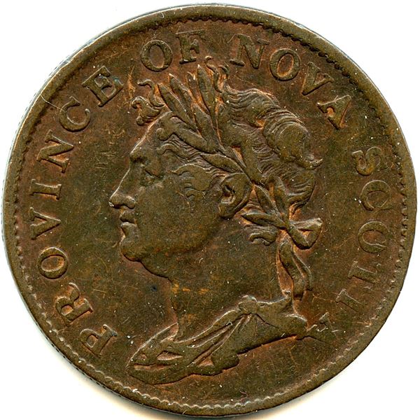 Lot of Two Br 869 Nova Scotia 1824 Half Penny Thistle Tokens.