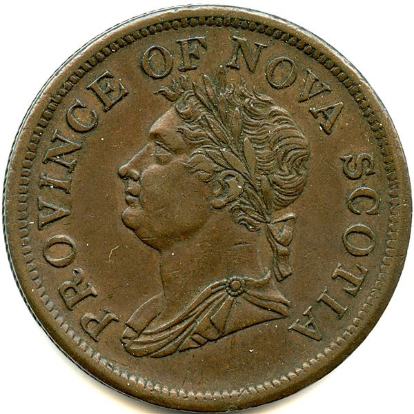 Lot of Four Br 870 Nova Scotia 1832 One Penny Thistle Tokens.