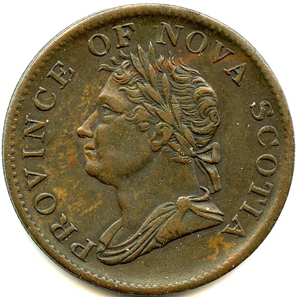 Lot of Nine Br 871 Nova Scotia 1832 Half Penny Thistle Tokens.