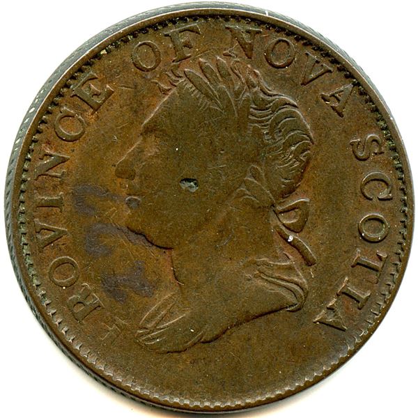 Lot of Nine Br 871 Nova Scotia 1832 Half Penny Counterfeit Issue Thistle Tokens.