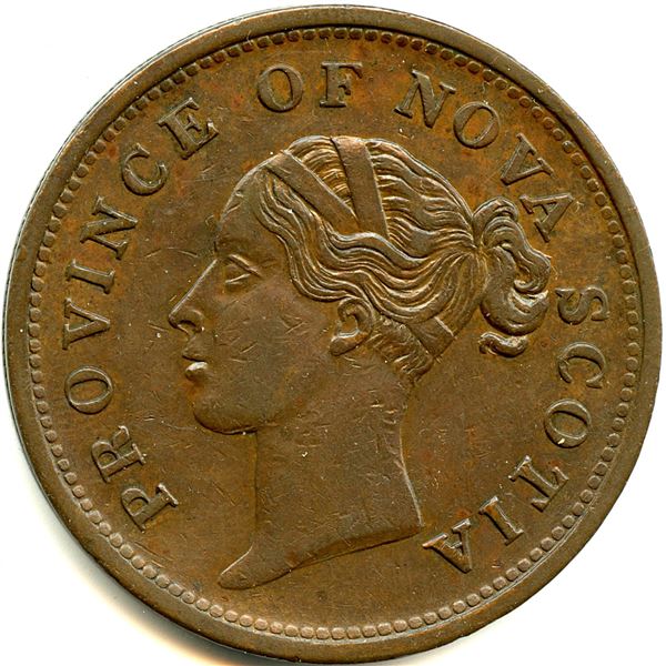 Lot of Five Br 873 Nova Scotia One Penny Thistle Tokens.