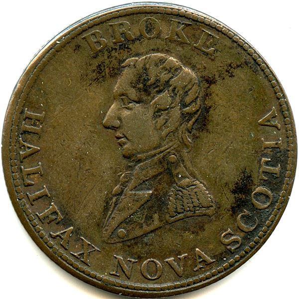 Lot of Six Br 879 Nova Scotia 1814 Broke Tokens.
