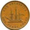 Image 8 : Lot of Eleven Br 909 CH-2A 1843 Frigate One Penny New Brunswick Tokens.