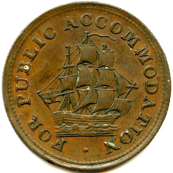Br 913 CH-NB-4 For Public Accommodation Half Penny New Brunswick Token.