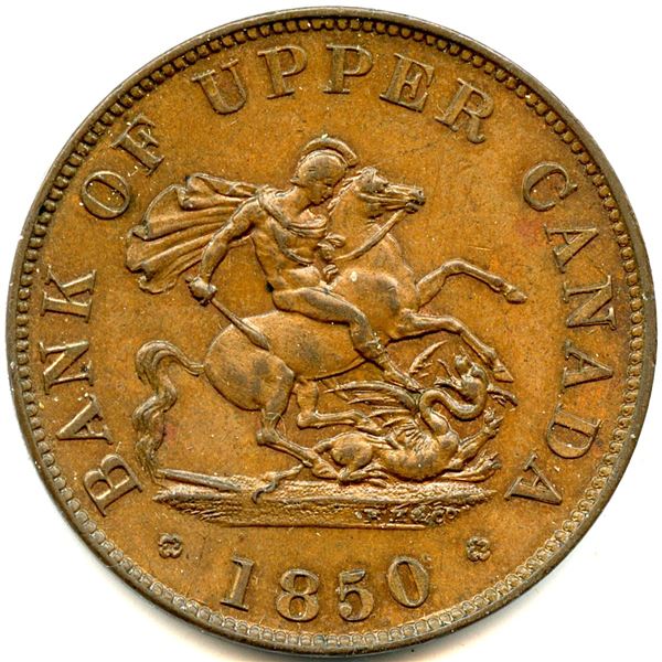 Lot of Four Br 720 Bank of Upper Canada Half Penny Tokens.