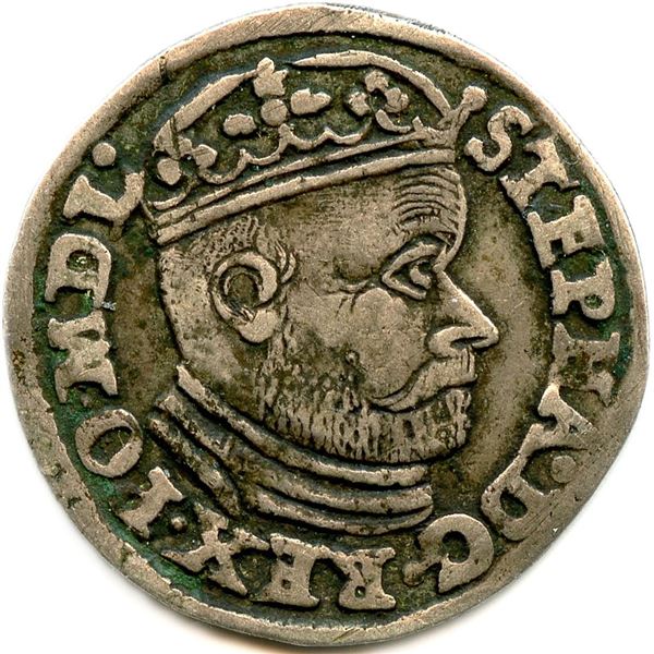Poland 3 Groszy 1586 Stephen Bathory