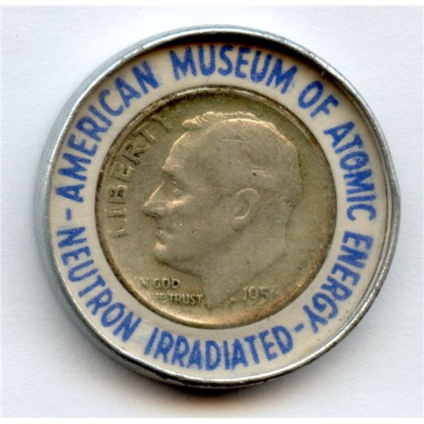 Silver American Museum of Atomic Energy Neutron Irradiated 1956 Mercury Dime