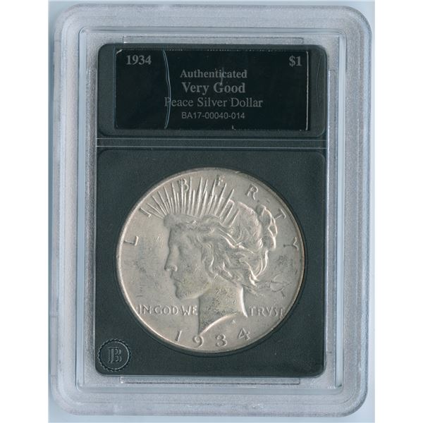 1934 USA Peace Silver Dollar