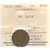 Image 1 : 1940 Newfoundland One Cent - Re-Engraved Date
