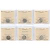 Image 1 : Lot of 6 ICCS Graded Newfoundland Five Cents