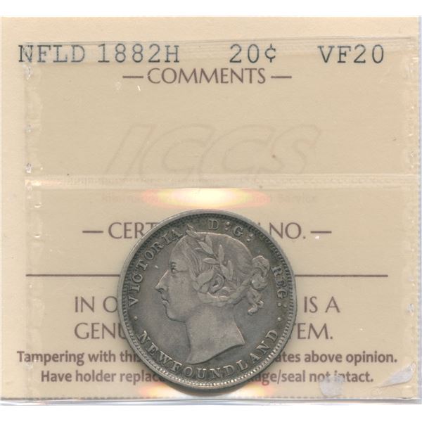 1882H Newfoundland Twenty Cents