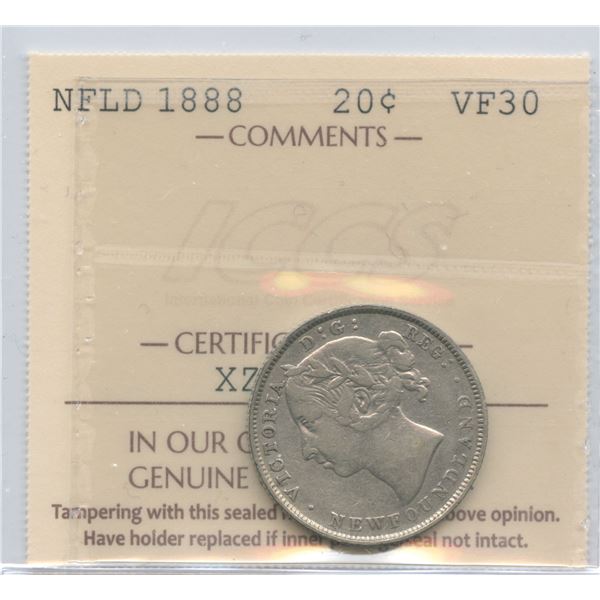1888 Newfoundland Twenty Cents