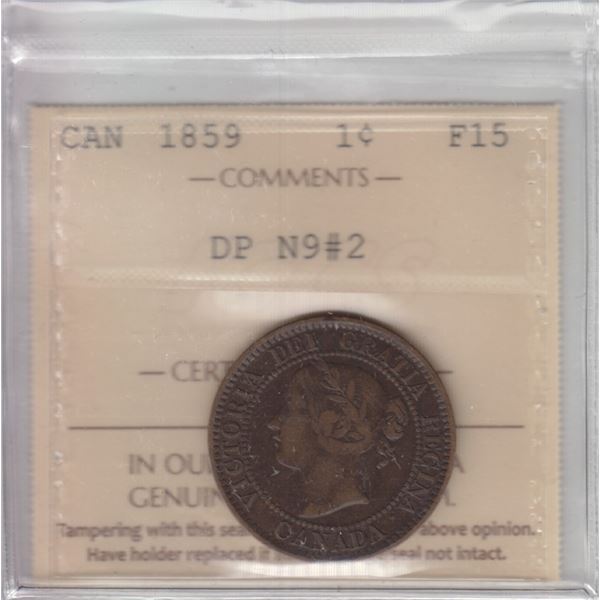 1859 One Cent - Double Punched #2