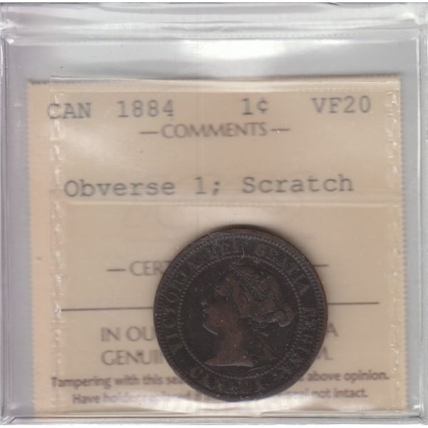 1884 One Cent - Obverse 1