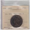 Image 1 : 1891 One Cent - Small Date, Large Leaves