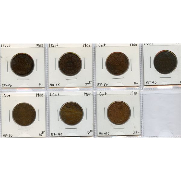 1903 - 1910 Large Cent Group - Lot of 7