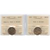 Image 1 : 1920 & 1934 ICCS Graded Lot of 2 One Cents