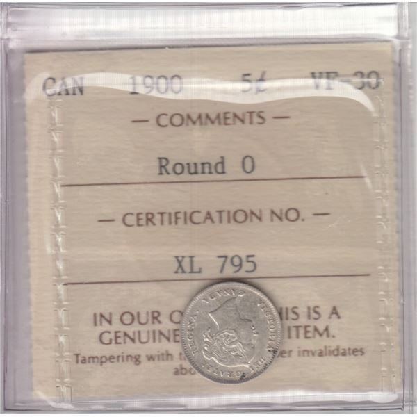 1900 Five Cents - Round 0