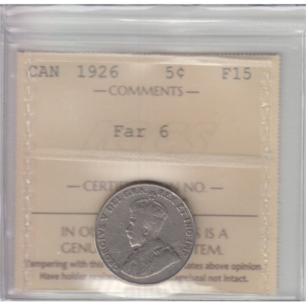 1926 Five Cents - Far 6