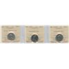 Image 1 : Lot of 3 ICCS Graded Five Cents Varieties