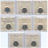Image 1 : Lot of 8 ICCS Graded Five Cents