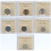 Image 1 : Lot of 7 ICCS Graded Five & Ten Cents