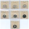 Image 1 : Lot of 7 ICCS Graded Twenty-Five Cents