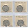 Image 1 : Lot of 4 ICCS Graded 1910 - 1934 Fifty Cents