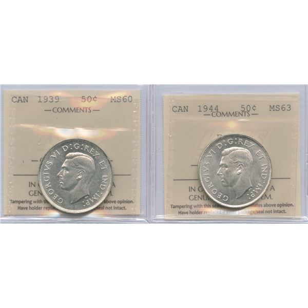 George VI Fifty Cents - ICCS Group of 2