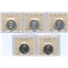 Image 1 : Lot of 5 ICCS Graded Proof Like Fifty Cents