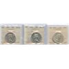 Image 1 : Lot of 3 ICCS Graded Fifty Cents