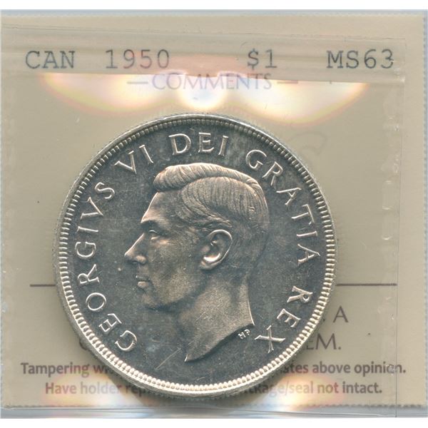 1950 Silver Dollar - Short Waterlines