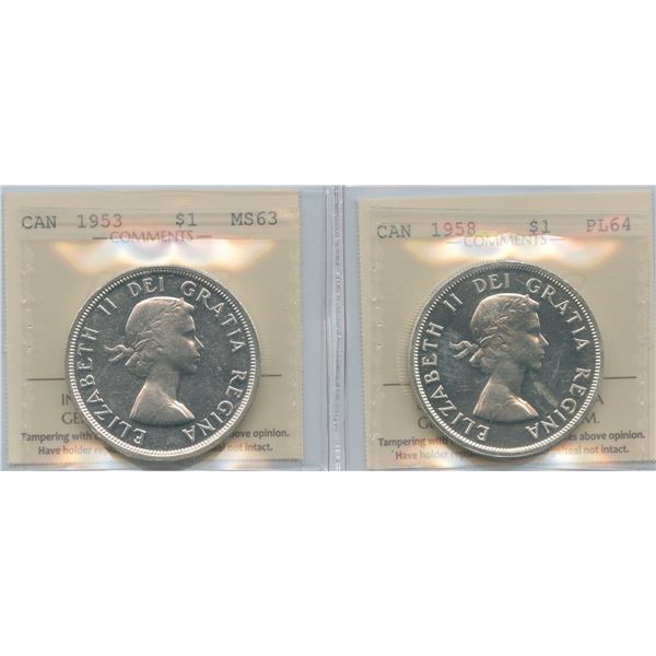 1955 & 1958 Silver Dollars