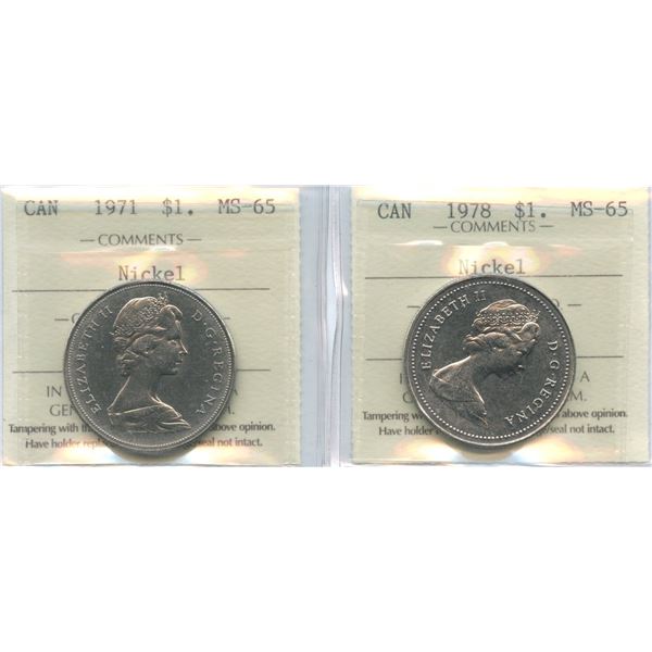 1971 & 1978 Nickel Dollars