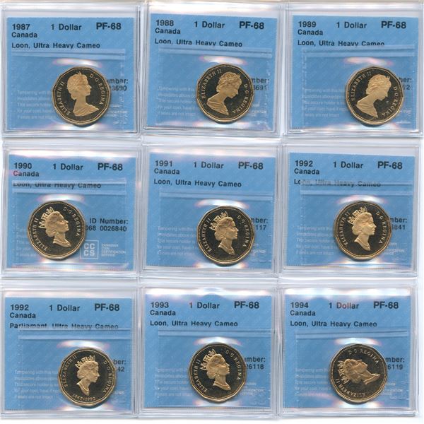 1987 to 1994 CCCS Graded Loonies
