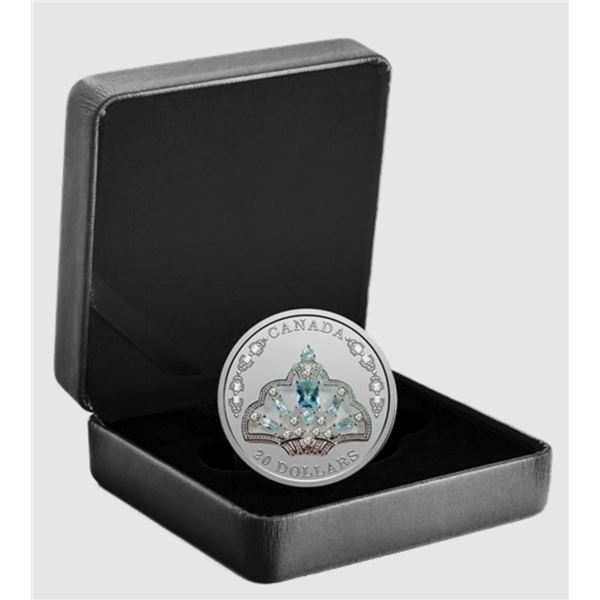 2020 $20 Canada HM Queen Elizabeth II's Brazilian Aquamarine Tiara Silver