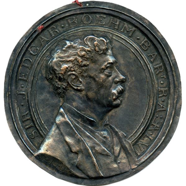 British. Cast Portrait Of Sir J. Edgar Boehm By R.E. Glasby 1891.