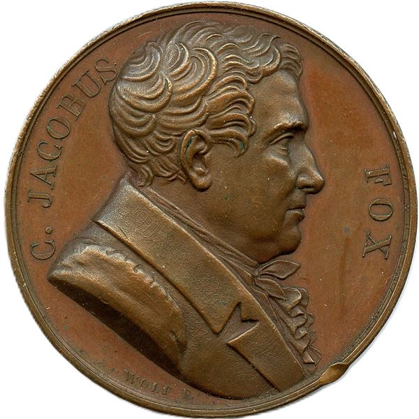 British. Death of Charles Jacobus Fox Medal 1806 Bronze.