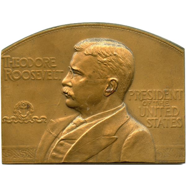 USA. 1907 Theodore Roosevelt President of the United States, Hampton Roads Bronze Medal.