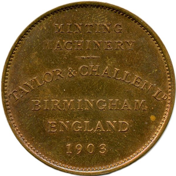 British. Lot of Two Minting Machinery Taylor & Challen Ld. Birmingham England 1903 Coining Press Med