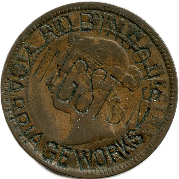 Lot of Three Counterstamps on Canadian Large Cents.